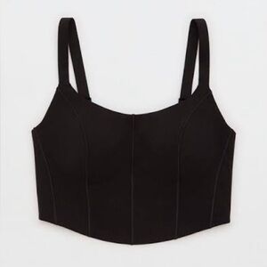 Aerie Offline Black Corset Sports Bra